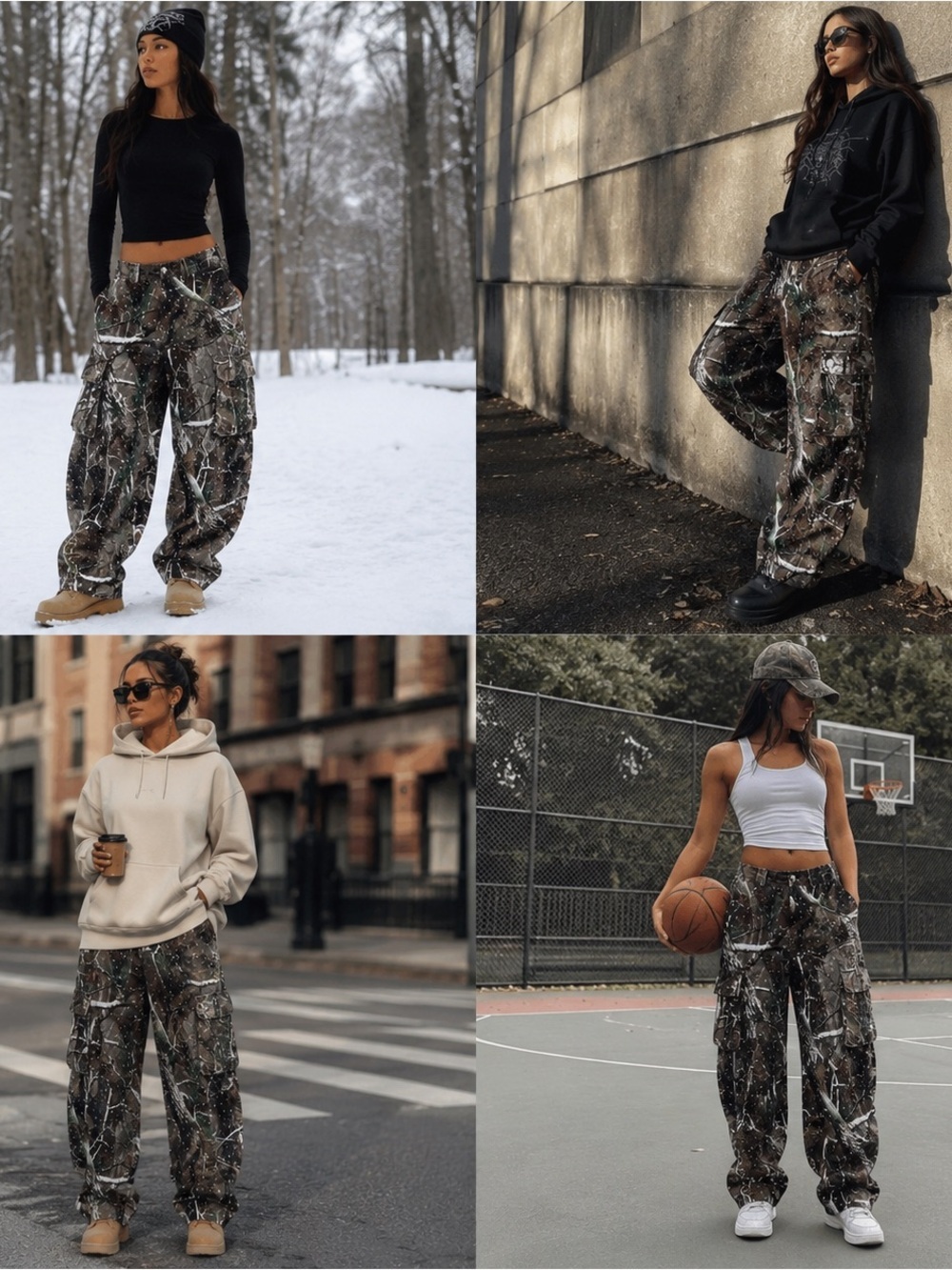VBRT Rhinestone Camo Barrel Jeans Womens 7 W27 Baggy Cargo Y2K NWT XPT506 - Picture 2 of 16